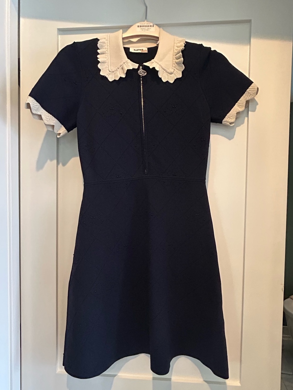 Sandro Scalloped Collar Dress Sz French 38/US 6 - Picture 12 of 14